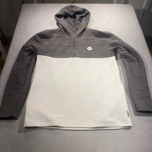 Maven Mens Hoodie 1/4 Zip Size Medium Grey/White